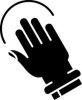 gekantelde hand- glyph icoon vector