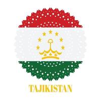 vlag van tadzjikistan met elegant medailleornamentconcept vector
