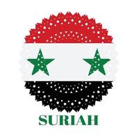 suriah-vlag met elegant medailleornamentconcept vector