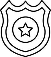 politie badge lijn icoon vector