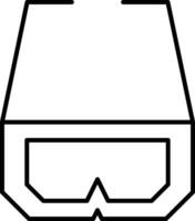 3D-bril lijn pictogram vector