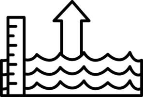 zee niveau stijgen lijn icoon vector