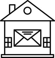 huis mail lijn icoon vector