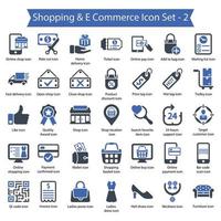winkelen en e-commerce pictogrammenset 2 vector