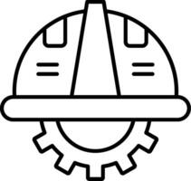 veiligheid helm lijn icoon vector