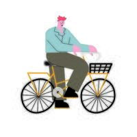 man fietstocht vector