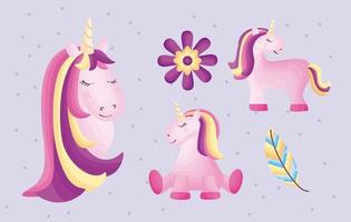 drie baby eenhoorns vector