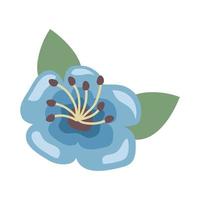 schattige bloem blauw vector