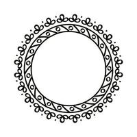 cirkelvormige getekende bladeren frame vector