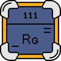 roentgenium lijn gevulde icoon vector