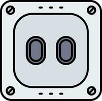 stopcontact lijn gevulde icoon vector
