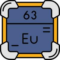 europium lijn gevulde icoon vector