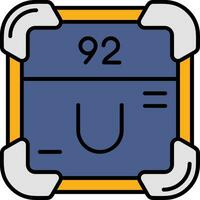 uranium lijn gevuld pictogram vector