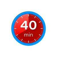 de 40 minuten, stopwatch vector icoon. stopwatch icoon in vlak stijl Aan een wit achtergrond. vector voorraad illustratie.