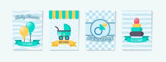 set verticale babyshowerkaarten vector