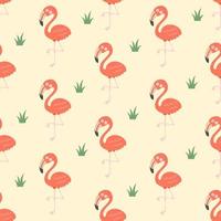 schattig cartoon flamingo vogel naadloos patroon vector