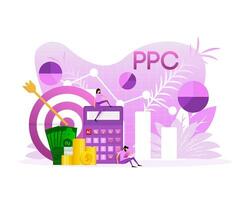 ppc mensen voor afzet ontwerp. isometrische vector illustratie. sociaal media afzet