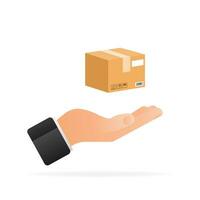 levering doos. geschenk doos. online levering onderhoud. vector illustratie.
