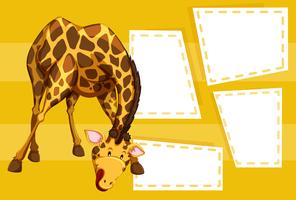 Een giraffe op lege notitie vector