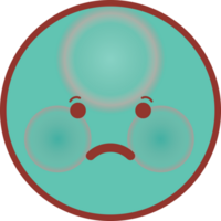 emoji gezicht cirkel verdrietig vector