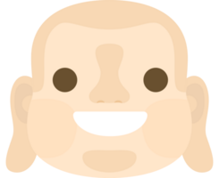emoji buddha gezicht grote glimlach vector