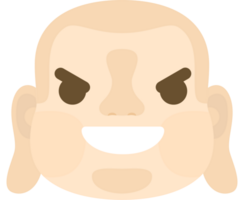 emoji buddha gezicht boze glimlach vector