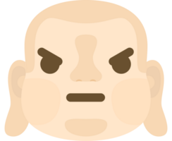 emoji boeddha gezicht boos vector