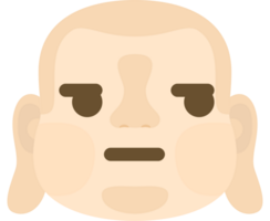 emoji buddha gezicht grijns vector