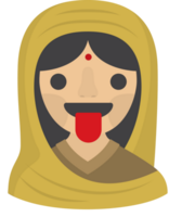 emoji Indisch vrouw tong vector