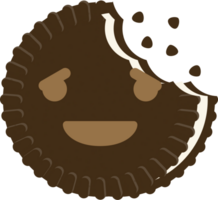 emoji koekje opgelucht vector