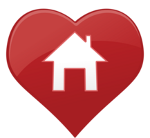 hart pictogram thuis vector
