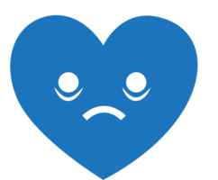 hart emoji blauw vector