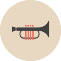 muziek platte pictogram trompet vector