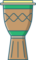 muziekinstrument lijn pictogram djembe vector