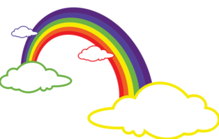 regenboog en wolk vector