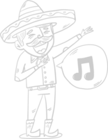 mariachi-speler sombrero vector