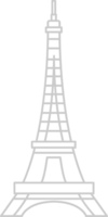 Parijs eiffel toren gemakkelijk icoon schets vector