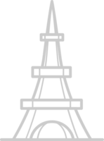 Parijs eiffel toren gemakkelijk icoon schets vector