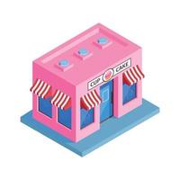 cupcake winkel isometrische compositie vector