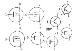 pnp transistor schematisch symbool vector illustratie