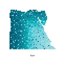 vector geïsoleerd meetkundig illustratie met vereenvoudigd ijzig blauw silhouet van Egypte kaart. pixel kunst stijl voor nft sjabloon. stippel logo met helling structuur voor ontwerp Aan wit achtergrond