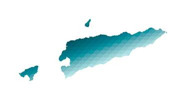 vector geïsoleerd illustratie icoon met vereenvoudigd blauw silhouet van oosten- Timor, Timor leste kaart. veelhoekige meetkundig stijl. wit achtergrond.