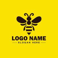 bij logo insect honing bij modern minimalistische bedrijf logo icoon bewerkbare vector