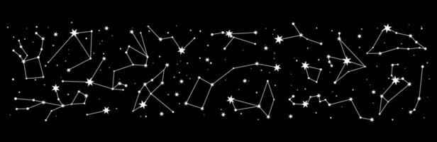 ster sterrenbeeld, mysticus astrologie nacht lucht kaart vector