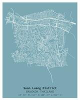 straat kaart van suan luang wijk bangkok, thailand vector