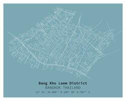 straat kaart van knal kho laem wijk bangkok, thailand vector