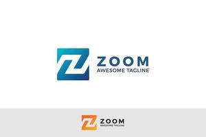 letter z blauwe kleur eenvoudige platte doos logo vector