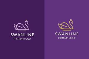 zwaan prinses premium logo sjabloon vector