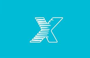 lijn draad x alfabet letterpictogram logo. witblauwe kleur voor bedrijfs- en bedrijfsontwerp vector