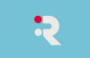 blauw wit rood r alfabet letterpictogram logo. eenvoudig ontwerp voor zaken en bedrijf vector